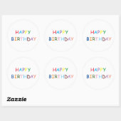 Happy Birthday Ronde Sticker (Vel)