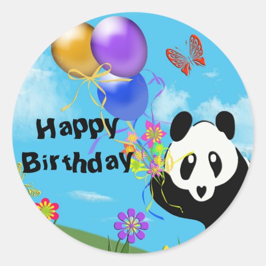 Happy Birthday Ronde Sticker (Voorkant)