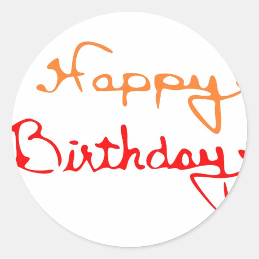 Happy Birthday Ronde Sticker (Voorkant)