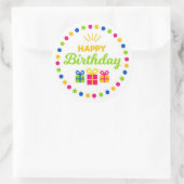 Happy Birthday Ronde Sticker (Tas)