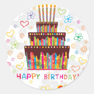 Happy Birthday Ronde Sticker