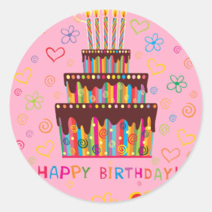 Happy Birthday Ronde Sticker