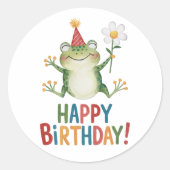 Happy Birthday Ronde Sticker (Voorkant)