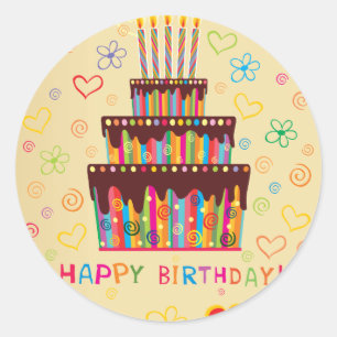 Happy Birthday Ronde Sticker