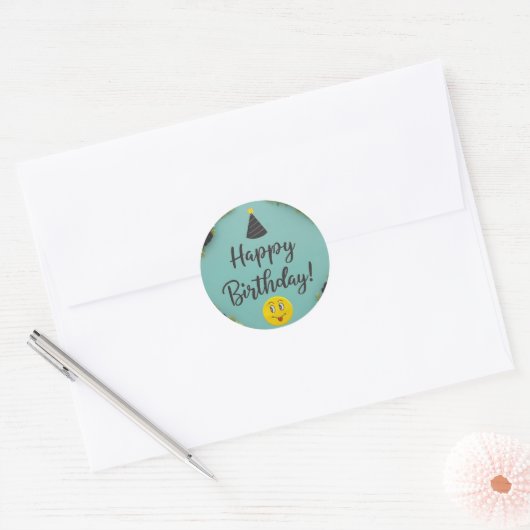 Happy Birthday Ronde Sticker (Envelop)