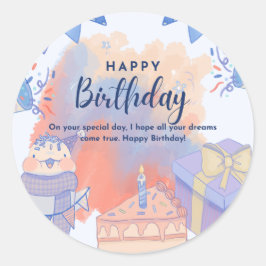 Happy Birthday Ronde Sticker