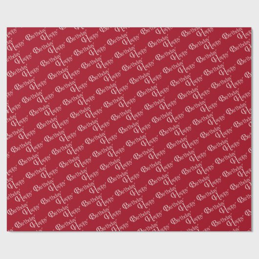 Happy Birthday rood Cadeaupapier (Vlak)