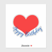 Happy Birthday Rood Hart Schattige Kleurrijk Moder Sticker (Vel)