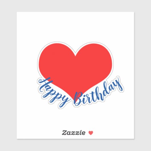 Happy Birthday Rood Hart Schattige Kleurrijk Moder Sticker (Vel)