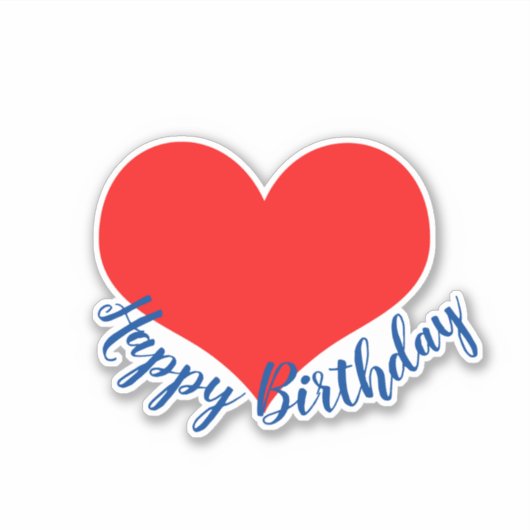 Happy Birthday Rood Hart Schattige Kleurrijk Moder Sticker (Voorkant)