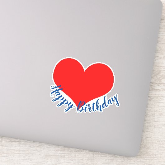 Happy Birthday Rood Hart Schattige Kleurrijk Moder Sticker (Detail)