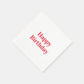 "Happy Birthday" rood wit feestpapier Servet (Hoek)