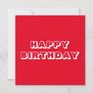 Happy Birthday, rood wit, modern vet Kaart