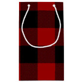 Happy Birthday rood zwart buffel plaid Klein Cadeauzakje (Achterkant)