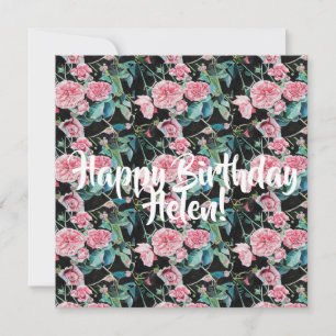 Happy Birthday Roos floral dames Name Kaart