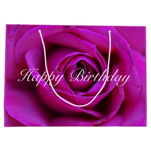 Happy Birthday Roos Gift Bag Large Cadeautasje (Achterkant)
