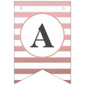 Happy Birthday Roos Gold Stripe Chic Party Vlaggetjes (Derde vlag)