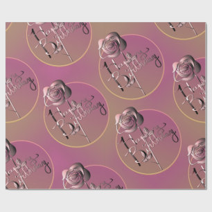 "Happy Birthday"-Roos Handgeschreven papier met ha