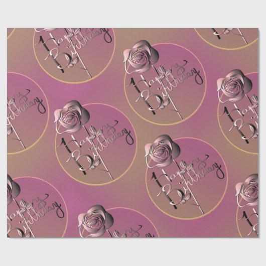 "Happy Birthday"-Roos Handgeschreven papier met ha (Vlak)