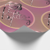 "Happy Birthday" Roos Handje geschreven Cadeaupapier (Hoek)