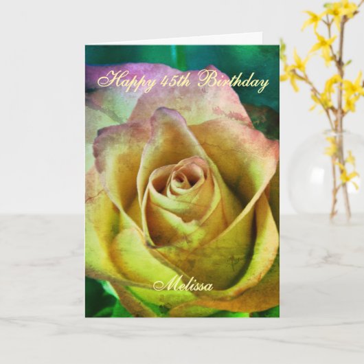 Happy Birthday Roos  Kaart (Gele Bloem)