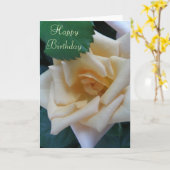 Happy Birthday - Roos kaart (Gele Bloem)