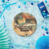 Happy Birthday Rooster geïllustreerd Papieren Bordje (Feest)