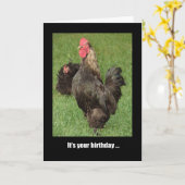 Happy Birthday Rooster, Strut Your Stuff! Kaart (Gele Bloem)