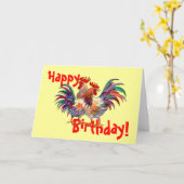 Happy Birthday Roosters beroemd gemaakt door Sharo Kaart (Gele Bloem)