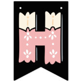 Happy Birthday Rosa Beige Vlaggetjes (Tweede vlag)