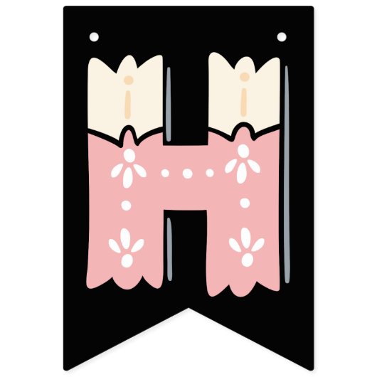 Happy Birthday Rosa Beige Vlaggetjes (Tweede vlag)
