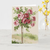 Happy Birthday Rose tree Kaart (Gele Bloem)