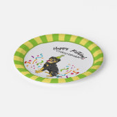 Happy Birthday Rottweiler Dog Party Papieren Bordje (Gekanteld)