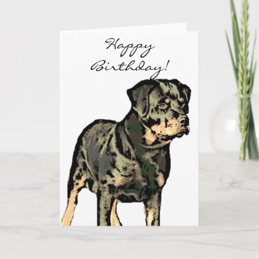Happy Birthday Rottweiler wenskaart Kaart (Voorkant)