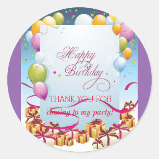 HAPPY BIRTHDAY ROUND CLASSIC STICKER