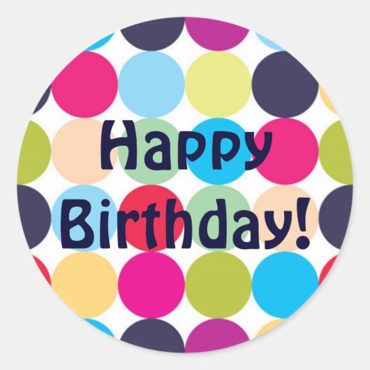 Happy Birthday - Round Sticker (Voorkant)