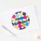 Happy Birthday - Round Sticker (Envelop)