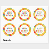 Happy Birthday Round Sticker (Vel)