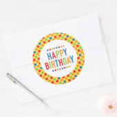 Happy Birthday Round Sticker (Envelop)