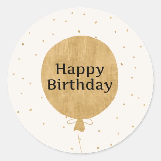 Happy Birthday Round Sticker — overzicht (Voorkant)