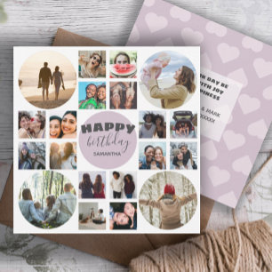 Happy Birthday roze 20 Photo Collage Kaart