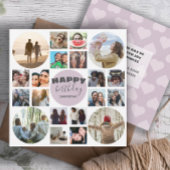 Happy Birthday roze 20 Photo Collage Kaart
