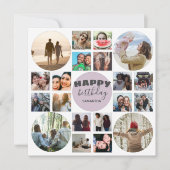 Happy Birthday roze 20 Photo Collage Kaart (Voorkant)