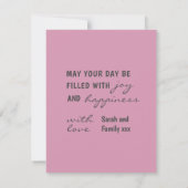 Happy Birthday roze 6 Photo Collage Wenskaart (Achterkant)