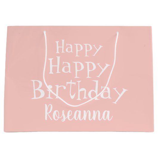 Happy Birthday roze aangepaste grote cadeautas (Voorkant)