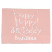 Happy Birthday roze aangepaste grote cadeautas (Achterkant)