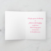 Happy Birthday roze anjers Kaart (Binnen)