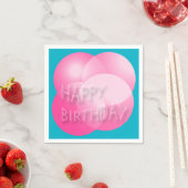 Happy Birthday roze belletjes kiezen achtergrond Servetten (Insitu)