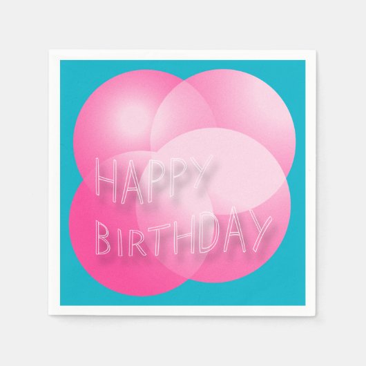 Happy Birthday roze belletjes kiezen achtergrond Servetten (Voorkant)
