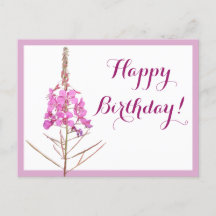 Happy Birthday  roze bloemen mooi schattig